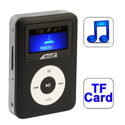 TF (Micro SD) Card Slot MP3 Player with LCD Screen, Speaker (Black) - Click Image to Close